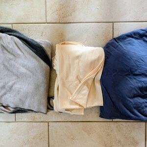 Kids' Cozy Apparel Set - Cream, Gray, and Blue